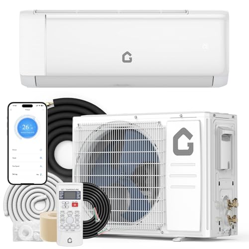 GarveeLife Mini Split Air Conditioner & Heater Energy-Efficient 9000 BTU Ductless18.5 SEER2 Inverter, Heat Pump, WiFi, Remote, Quiet, Full Installation Kit, Cools/Heats up to 450 Sq.Ft - color: White, size: 1 Count (Pack of 1)
