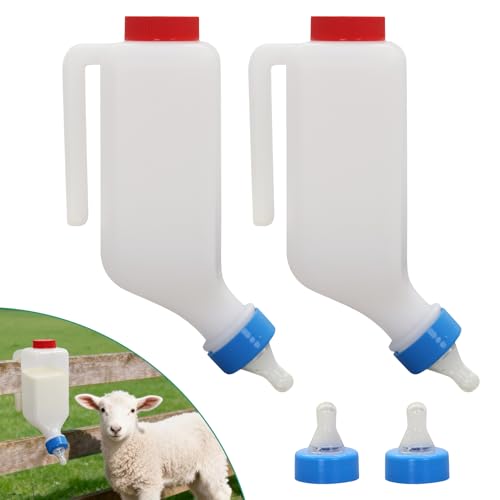 2 Pack 800ml Lamb Feeding Bottle,Hang Upside Down | Goat Feeder Bottles, Animal Milk Bottle,With Scale, Reusable, Goat Nursing Bottles ,For Lamb Goats Dog Cat Piglet