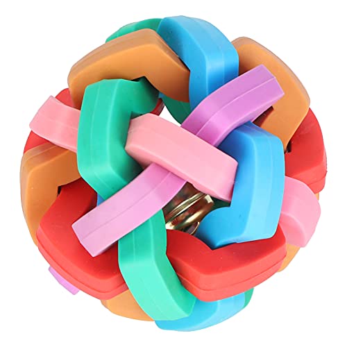 Zerodis Bell Ball Toy for Dogs Puppies Mini Pigs Interactive Squeak Pet Toy with Chew TPR Material Teething Relief Boredom Relief Training Fun (L) - size: L