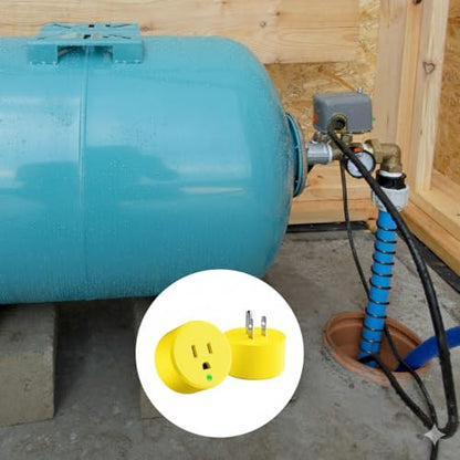 Yellow Thermostatically Controlled Outlet - On at 32°F/Off at 50 °F, Thermostat Plug Outlet, Auto Close, for Chicken Water Coop Heater Heated Water Bowl Bird Bath Deicer Roof Cable (1 Pcs) - style: Yellow 1Pcs