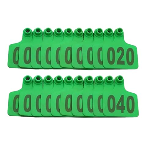 Cattle Ear Tags Livestock Ear Tags Animal Ear Tag for Cows Goats Sheep Pigs Animal Identification Earring Tag Green 901-1000 - color: Green, size: 901-1000