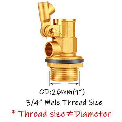 Uenede Float Ball Valve DN20 3/4" Male Thread Stainless Steel Floating Ball Brass Valve Automatic Switch for Stock Tank Pool Water Level Control - size: 3/4"-1PCS