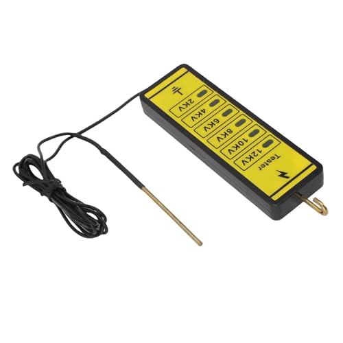 SUNGOOYUE Electric Fence Voltage Tester, Portable Digital Fence Tester with 6 Indicator Lights for Voltage Measurement, 2000 to 12000V Range for Farm, Garden, Livestock Fencing