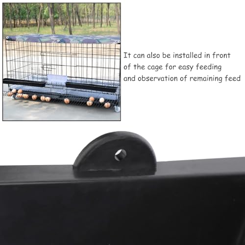 DQITJ 4 Pack Chicken Large Capacity Feeder Plastic Feed Trough Bucket Hanging Food Dispenser for Chicken Duck Pigeon Bird Livestock Poultry (23.6": Black)