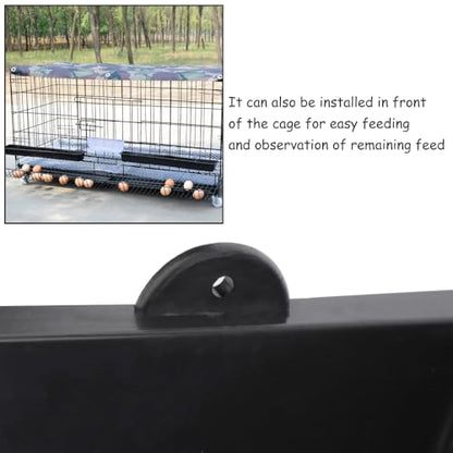 DQITJ 4 Pack Chicken Large Capacity Feeder Plastic Feed Trough Bucket Hanging Food Dispenser for Chicken Duck Pigeon Bird Livestock Poultry (23.6": Black)
