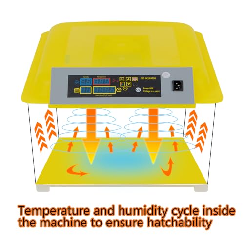 Egg Incubator Automatic Digital Hatcher Machine with Turning Temperature Control for Hatching Chicken Duck Goose Quail (48 Eggs) - size: 48 Eggs