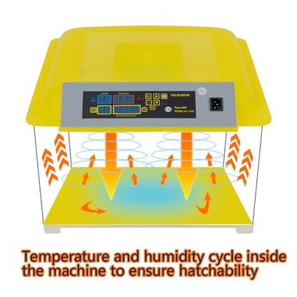 Egg Incubator Automatic Digital Hatcher Machine with Turning Temperature Control for Hatching Chicken Duck Goose Quail (48 Eggs) - size: 48 Eggs