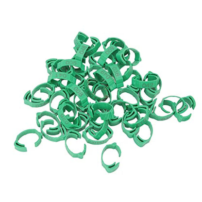 Bird Leg Rings 1-50 | Numbered Chicken Identification Bands for Bantam/Finch/Lovebird/Quail | Reusable Plastic Poultry Leg Bands | 6 - Slot Adjustable Design