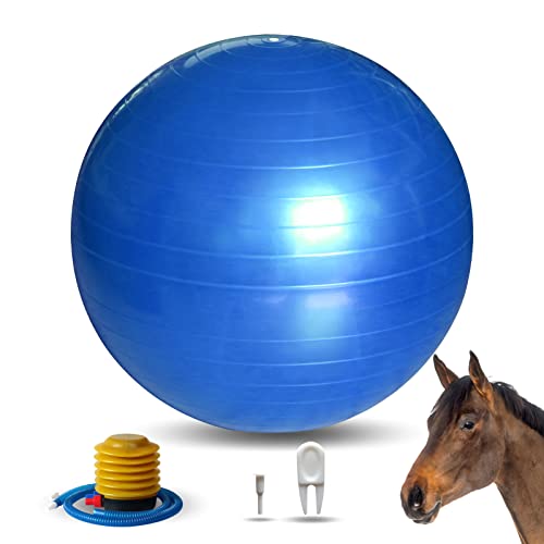 17 Inch Horse Play Balls Anti-Burst Herding Ball for Horse Mega Equine Ball for Play Training Horses Soccer Balls - color: Blue