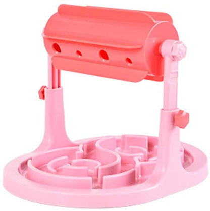 Pet Training Toy Slow Roller Feeder Game (Pink) - color: Pink