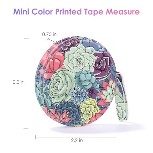 Sewing Tape Measure，Colour Printed Small Retractable Soft Measuring Tape for Tailor Cloth Fabric Body Measurements. - color: Succulent