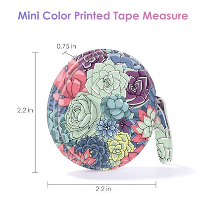 Sewing Tape Measure，Colour Printed Small Retractable Soft Measuring Tape for Tailor Cloth Fabric Body Measurements. - color: Succulent