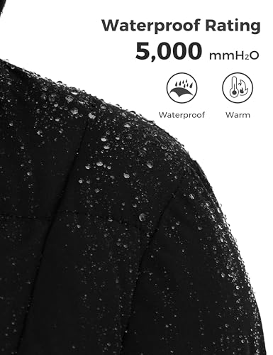 ZSHOW Women's Warm Hooded Winter Coat Waterproof Quilted Puffer Jacket Long Windproof Parka - color: Black, size: X-Large