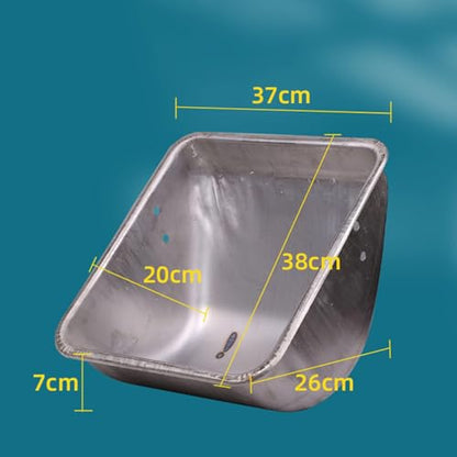 Pig Trough Stainless Steel Sow Feeder Fodder Tray Heavy Duty Pig Waterer Bucket Pet Poultry Pig Feeding Bowl Pig Feeder Bowl, Thickened