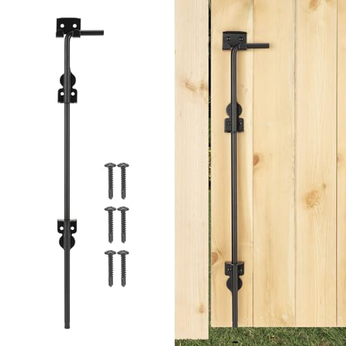 36" Cane Bolt Heavy-Duty Drop Rod for Gate, Gate Ground Latch for Wooden Fences Metal Gates Doors, Metal Gates Doors Stopper for Gate Ground, Wrought Iron Gate Latches, Black Finish(1 Pack) - color: 1 Pack, size: 36" Black