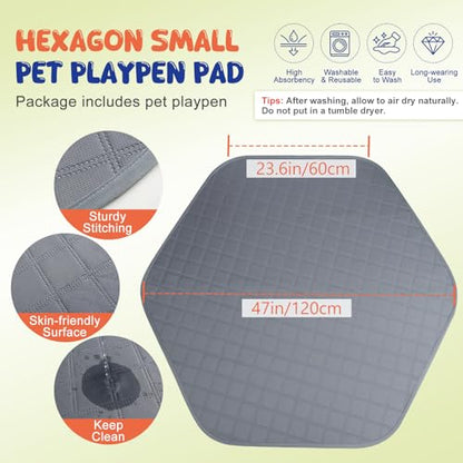 Pawaboo Small Animals Playpen with Pad, Waterproof Small Pet Cage Tent with Reusable Pad, Portable Outdoor Yard Fence for Chick/Kitten/Puppy/Guinea Pig/Rabbits/Chinchillas, Green + Grey - color: Green + Grey