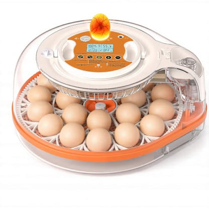 26 Egg Incubators for Hatching Eggs with Smart Voice Control & Two Interchangeable Egg Trays for Needs- Auto Turner, Temp/Humidity Control, Egg Candler for Chicken Duck Quail