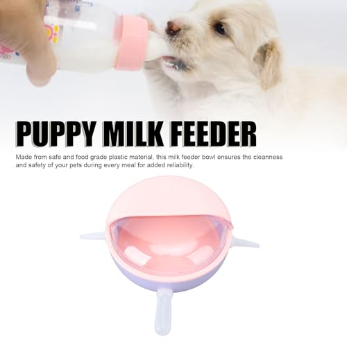 Puppy Milk Feeder,Puppy Feeder Milk Bowl Multi Nipples Plastic Easy to Clean Anti Flatulence for Kitten Pet (Pink) - color: Pink