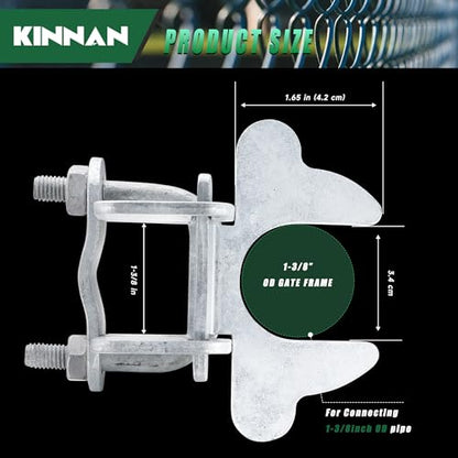 1-3/8" Kennel Gate Latch,KINNAN Butterfly Gate latches,Chain Link Fence Gate Latch Lock for Dog Kennels with Padlock Hole,Kennel Panels from 1-3/8'' to 1-3/8" Kennel Gate Frame 1 PCS - size: 1-3/8 1Pcs