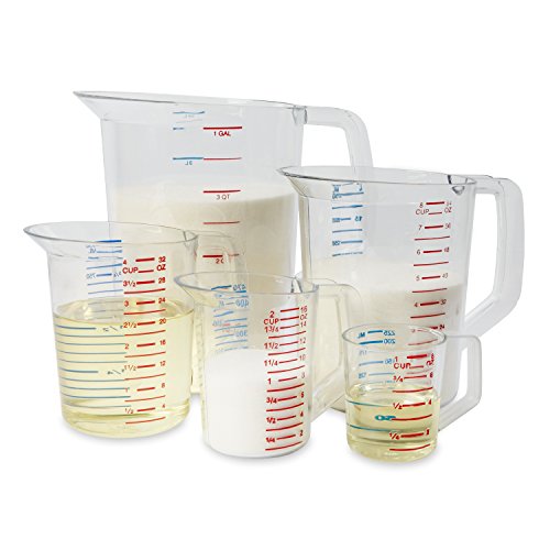 Rubbermaid Commercial Products Bouncer Clear Measuring Cup, 1-Cup /0.25-Quart, Clear, Strong Food Grade, Easy Read for Liquid/Dry Ingredients, for Home/Professional Kitchen - size: 1/4 Qt