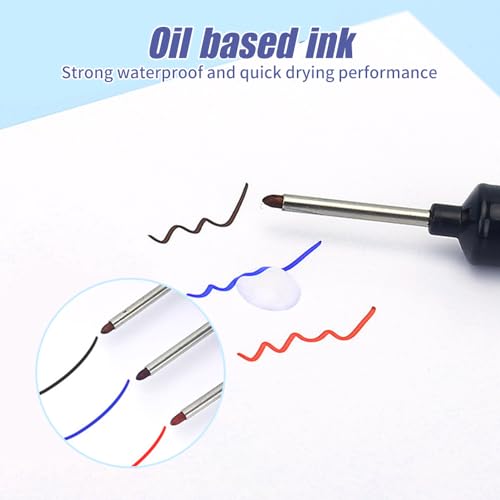 Eadwe 5PCS Long Head Deep Hole Marker Pens, 20mm Deep Reach Markers, Quick-dry Waterproof Long Nib Permanent Markers, Carpenter Ink Marker Pens, Construction Marking Tool, Metal Marking Pen (White) - color: White