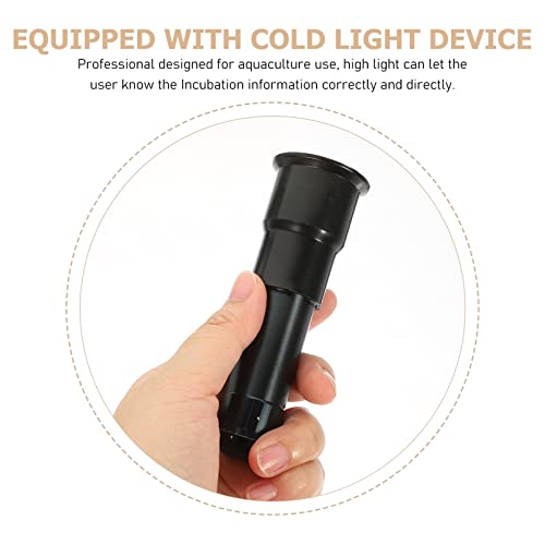 Generic Handheld Egg Candling Lamp Portable Led Cold Light Egg Tester for Chicken Duck Goose Poultry Incubation Equipment - color: Black