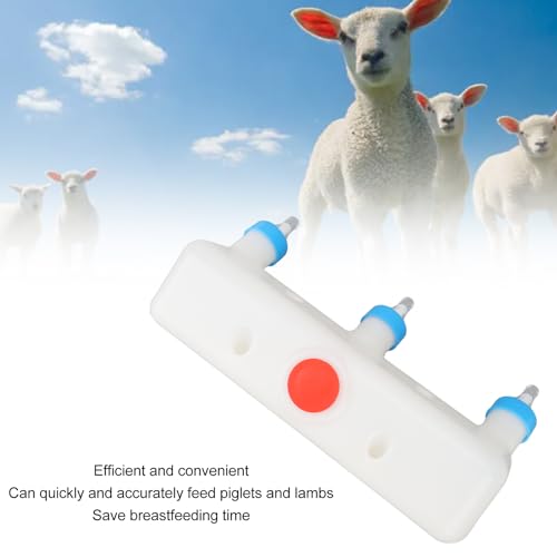 SYH&AQYE Goat Milk Jug, 3 Pacifier Small Animal Milk Feeder Piglet Puppy Baby Lamp Goat Milk Feeder Farm Drinking Equipment for Farm Lamb Dog Piglet