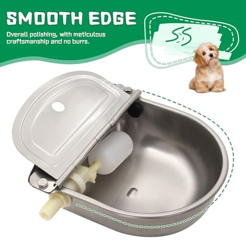 Automatic Dog Feeder Trough Bowl Dispenser Waterer for Pet Dog Horse Cattle Goat Sheep Water Stainless Steel Farm Tool