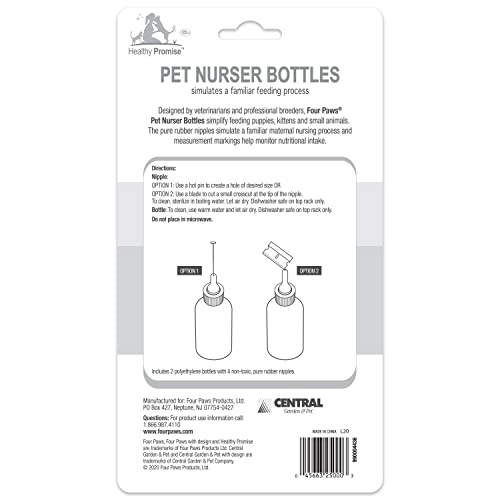 Four Paws Pet Nursing Feeding Bottle for Kittens & Puppies, 2 oz. - color: Clear, size: 1 Count (Pack of 1)