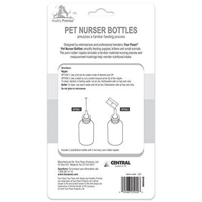Four Paws Pet Nursing Feeding Bottle for Kittens & Puppies, 2 oz. - color: Clear, size: 1 Count (Pack of 1)