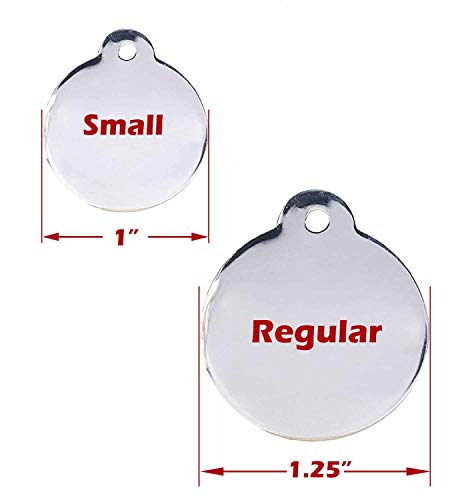 Engraved Service Dog Personalized with 4 Lines of Custom Engraved ID Stainless Steel Enameled - size: Small (Pack of 1)