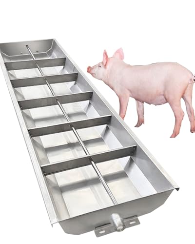 8 12 Holes Hog Feeder for Outside Heavy Duty, Livestock Guardian Dog Feeder Universal Bowl, Farm Goats Sheep Horses Alpacas Pig Trough Pan(12 Holes) - size: 12 holes