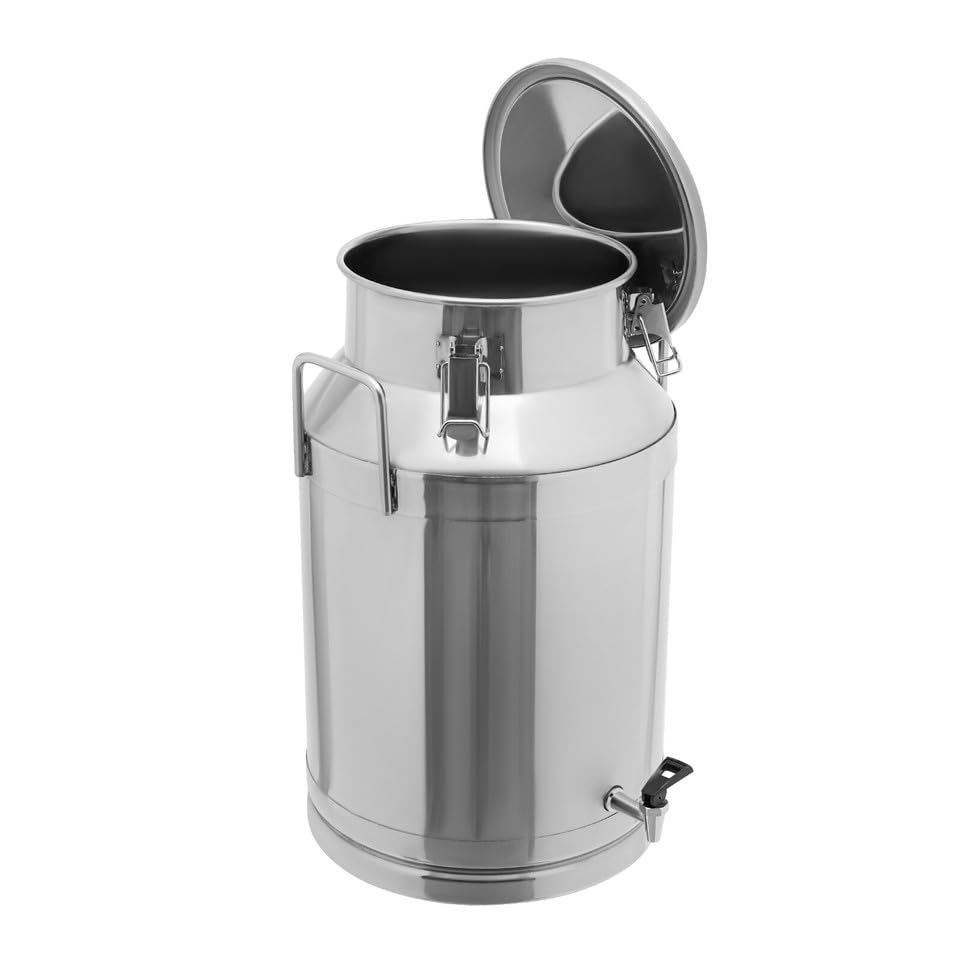 40L/10.57Gal 201 Stainless Steel Milk Can with Faucet and Sealed Lid, Heavy Duty Milk Jug Bucket for Milk Storage, Liquid Container for Water Wine Oil – Farm Kitchen Home Use (40L) - size: 40L