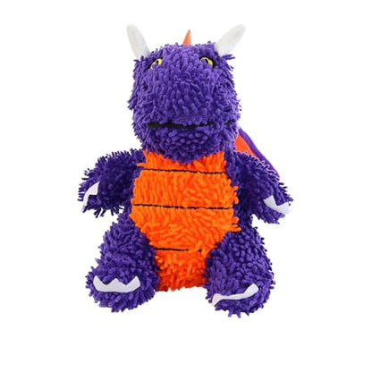 MIGHTY® 2 Pack Microfiber Medium Dragon Dog Toys | Ultra Durable Plush Toy with Multiple Layers & Reinforced Seams , Washable and Floats , Mighty® Construction - color: 2PK Purple Dragon