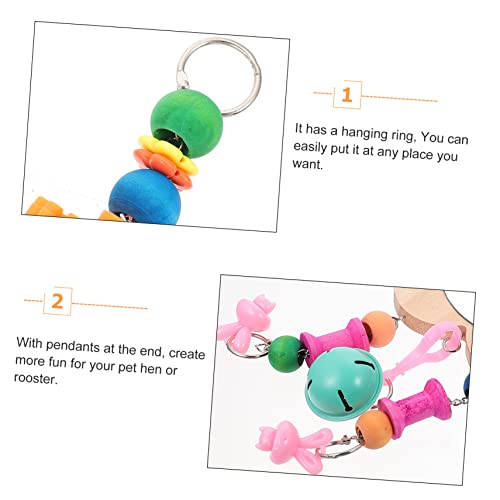 VANZACK Rooster Mirror Toy Bell Pendant Fun Hanging Accessory for Chickens for Cage Play and Activity Easy to Install Engaging Pet Supplies