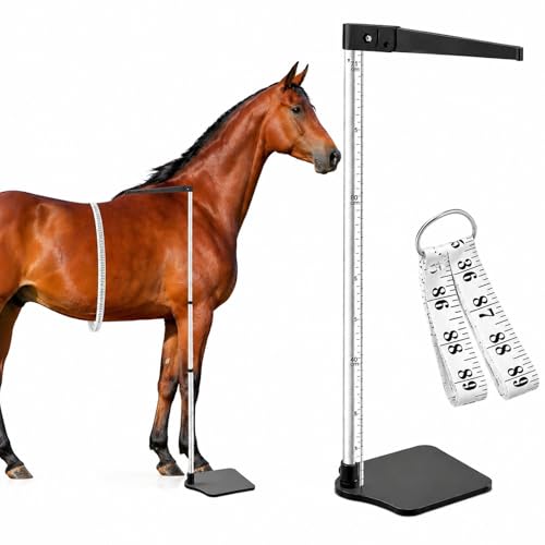 2 PCS Horse Height Measuring Kit - Foldable 91 Inch Tape & Lightweight Aluminum Stick (27.5-74.8 Inch), Accurately Measure Horse Height in Hands (Weighted Base) - style: Weighted Base
