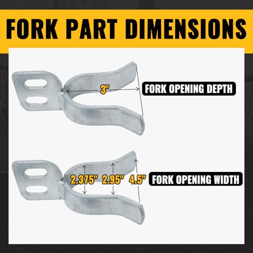 VIVIDA 1-3/8" x 2-3/8" Chain Link Gate Latch 2 PCS, Fence Fork Latch for Metal Gates with Padlock Hole, Galvanized Steel, Chain Link Fence Parts - size: 1-3/8" x 2-3/8" (2 PCS)