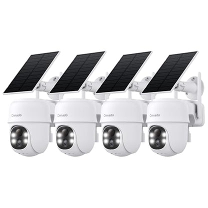 Cinnado 2K Cameras for Home Security-2.4G WiFi Outdoor Camera Wireless Solar/Battery Powered, 360° Viewing, Human Detection, Color Night Vision, Cloud/SD Storage B6 (B6-White-4pack-2.4G) - style: B6-White-4pack-2.4G