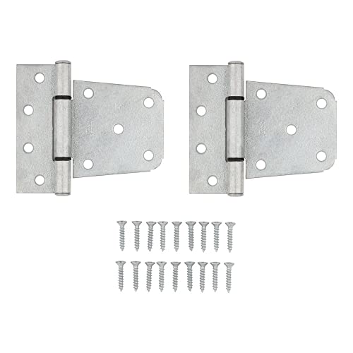 National Hardware N238-212 V287 2-Pack Extra Heavy Duty Gate Hinges with Auto-Close Feature, Galvanized Steel, Weather Resistant, for Wood Fence Gates and Barn Doors - color: Galvanized