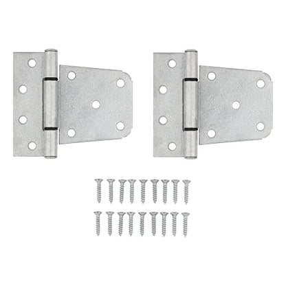 National Hardware N238-212 V287 2-Pack Extra Heavy Duty Gate Hinges with Auto-Close Feature, Galvanized Steel, Weather Resistant, for Wood Fence Gates and Barn Doors - color: Galvanized