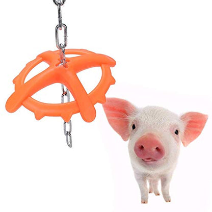 Pig Bite Toy,Pig Chew Toy with Iron Chain Bait Pig Biting Plastic Toy Animals Piglet Chew Bite Toy Pig Bite Toy Chew Toy for Piglets