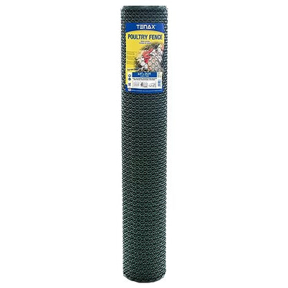 Tenax Poultry Fence - Durable Plastic Poultry Fencing - 4 ft x 25 ft - Green Plastic | Poultry Hex Mesh - color: Green, size: 4-ft x 25-ft
