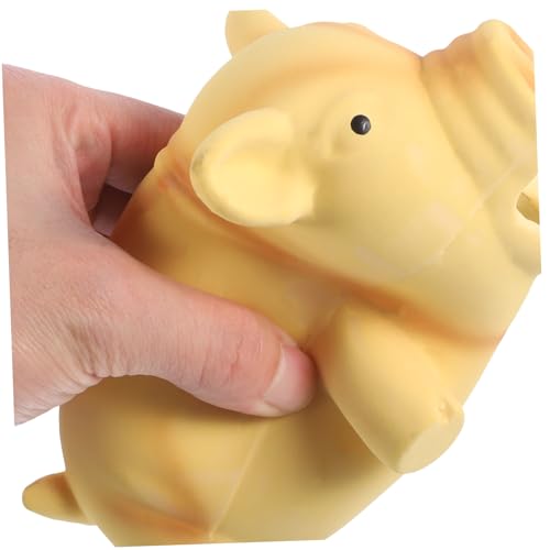 ibasenice Dog Chew Toy Cartoon Pig Molar Toy for Indoor Play Biting Resistant Squeaky Easy to Clean for Dogs