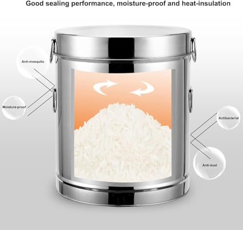 Stainless Steel Rice Restaut Large-Capacity Stainless Steel Flour Sealed Grain Storage Tank Grain Storage Container, Silver, 5kg - size: 5kg