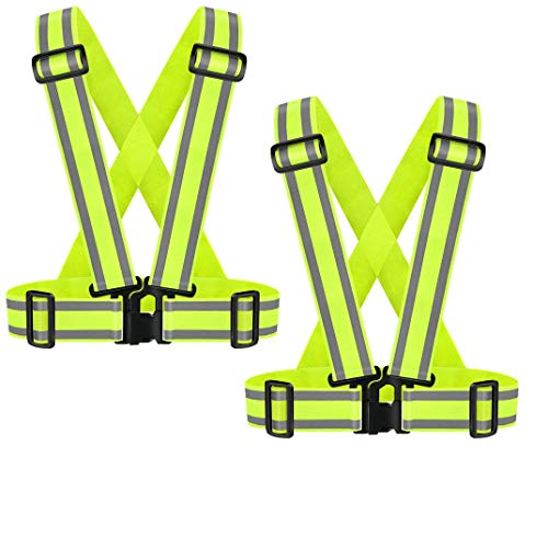 High Visibility Safety Vest(2PACK)|Reflective Running Gear for Walking,Cycling,Construction,Motorcycle|Men,Women (2, XXL-yellow) - color: 2pc-yellow, size: XX-Large