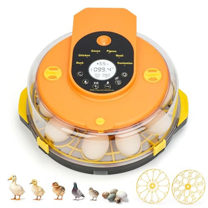 Incubators for Hatching Eggs -15-Egg Automatic Egg Chick Incubator with 5 Smart Preset Modes and Egg Turning, Temperature & Humidity Control Incubator for Goose Duck Children's Day Gift