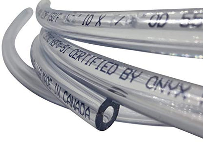 3/16" ID (5 mm) 7/16" OD (11 mm) Food Safe Certified (NSF 51) Vinyl PVC tubing Multipurpose Food Grade Beer Brewing Line Clear Tubing, Kegerator, Wine Making, Aquaponics, Air Hose (100 Feet) - size: 100 Feet