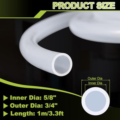 METALLIXITY Silicon Tubing(5/8" ID x 3/4" OD x 3.3Ft), Pure Silicone Hoses High Temp - for Printer, Hot Water Dispenser, Engine, Brewing, Fish Tank Air Pump, Pump Transfer, Clear - size: 3.3 Feet, style: 5/8" IDx3/4" OD