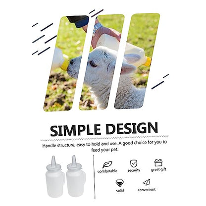 2pcs Calf Milk Bottle Soft Squeeze Pet Nursing Bottle for Puppies and Kittens Durable and Easy to Clean Large Capacity Feeding for Calves and Small Animals - color: White
