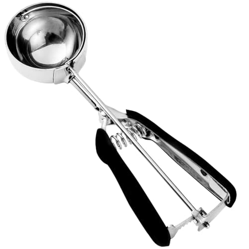 HOMURE H Cookie Scoop 8 Tablespoon, 4 oz Ice Cream Scoop with Trigger | 4 oz Scoop, Portion Control, Food Grade, Comfortable Grip, For Cookie,Ice Cream,Muffin,Cupcake, Mashed Potato,Rice ball,Salad - color: Black, size: #8/ 8 Tbsp